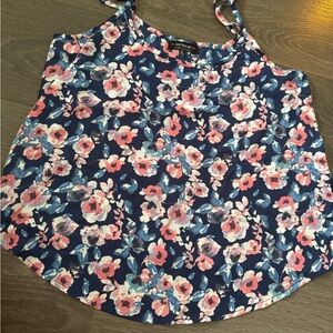 Adidas Floral Print Tank Top - Navy and Pink